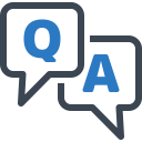 'Q' and 'A' in boxes - QnA Icon